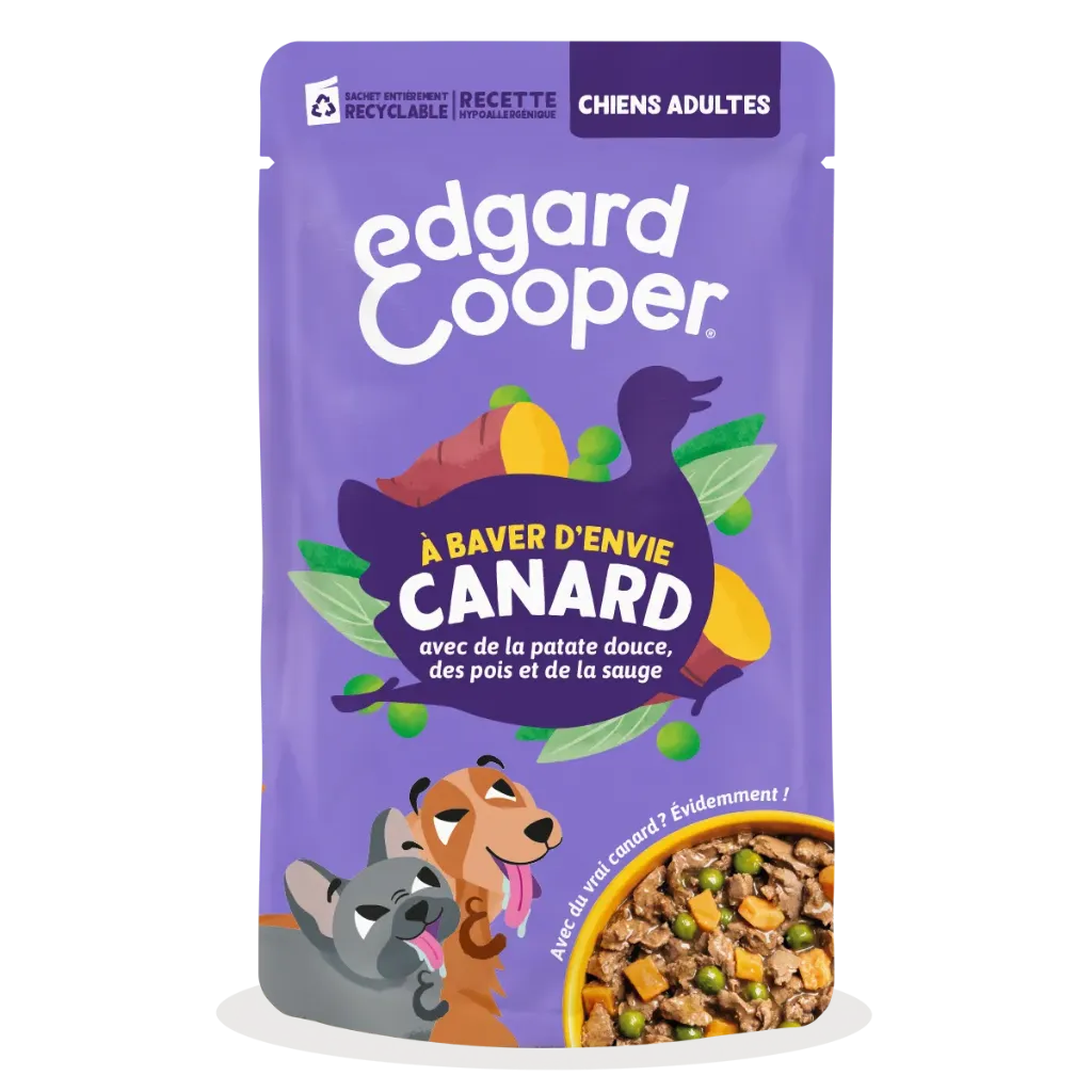 [J26100046] Diners à baver d’envie Canard en sachet (150 g) - Edgard & Cooper