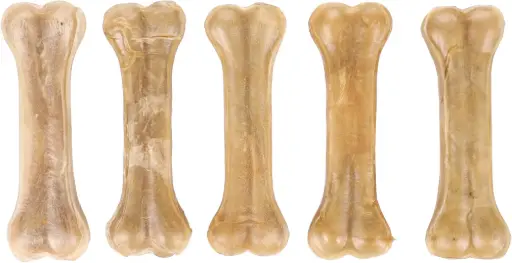 [10008] *Lot de 5 x 12.5 cm* Os à mâcher 100% peau de Buffle - Flamingo