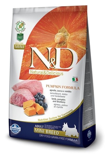 [10077_17921] Potiron Agneau & Myrtille Chien adulte mini (2.5 kg) - Farmina