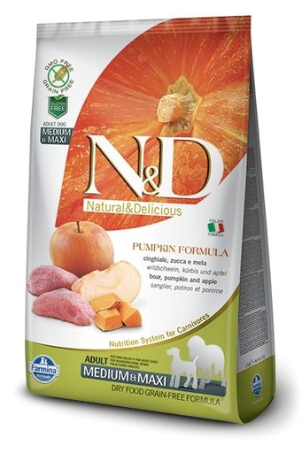 [10082_17931] Potiron Sanglier & Pomme Chien Adulte Medium/Maxi (2.5 kg) - Farmina