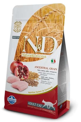 [10139_17999] Poulet & Grenade Chat Adulte Low Grain (1.5 kg) - Farmina