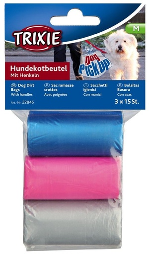[10217] Sac ramasse crottes avec poignées (3 x 15 sacs) - Trixie