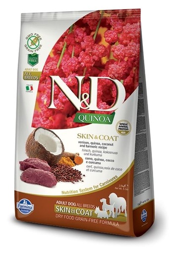 [10503_18720] Quinoa Skin & Coat Venison (Peau et Pelage Cerf) (2.5 kg) - Farmina