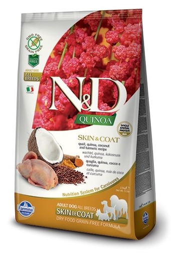 [10504_18722] Quinoa Skin & Coat Quail (Peau et Pelage Caille) (2.5 kg) - Farmina