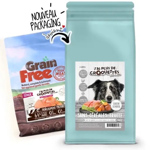 [10783_19277] Chien Senior toutes races - Truite, Saumon et Patate douce (12 kg) - J'ai plus de croquettes