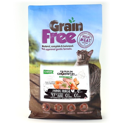 [10806_19291] Chaton toutes races - "Poulet et saumon sans céréales" (7.5 kg) - J'ai plus de croquettes