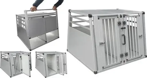 [10963] Box de transport Aluminium pour 2 chiens - Vadigran