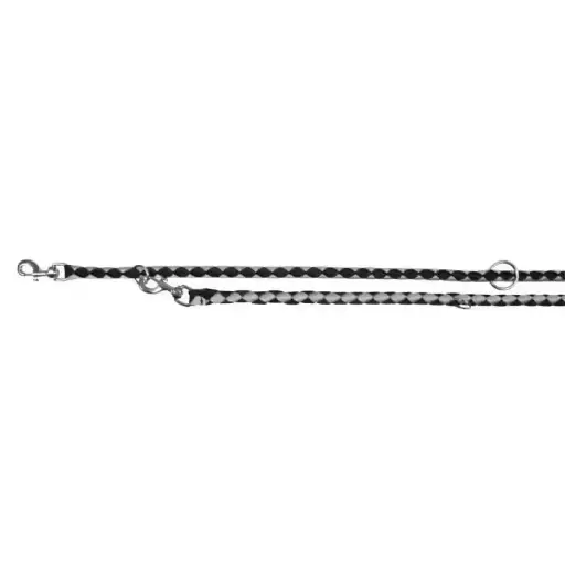 [10973_27823] Laisse réglable "Cavo" - Noir/argent (S/M) - Trixie