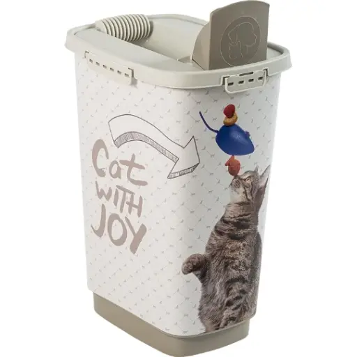 [11184] Verseuse à croquettes "Cat with joy" chat 25 litres - Rotho Mypet