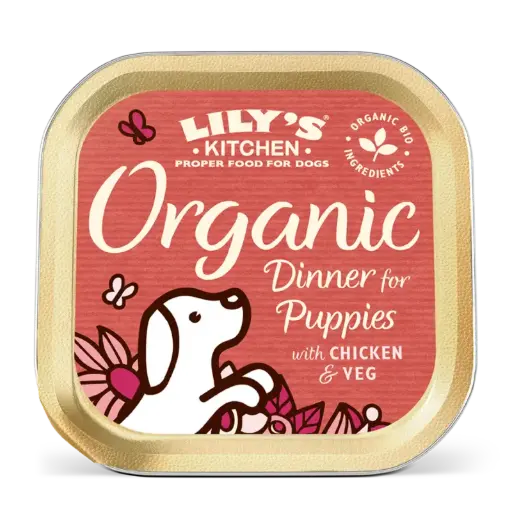 [11257] Recette bio pour chiot au Poulet (barquette 150 g) - Lily's Kitchen