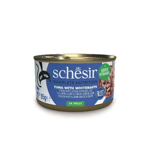 [11568-004] Boîte de pâtée pour chat en gelée Chat - Thon avec blanchailles (85 g) - Schesir