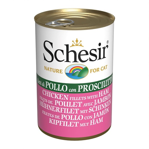 [11583_20385] Boîte de patée pour chat en gelée - Filets de poulet avec jambon (140 g) - Schesir
