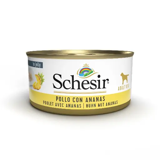 [11600_20404] Boîte de pâtée pour chien "Morceaux de fruits" - Poulet et Ananas (150 g) - Schesir