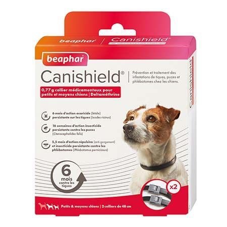 [11860_21574] Collier médicamenteux pour petits et moyens chiens "Canishield" (2 colliers) - Beaphar
