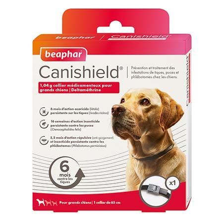 [11861_21575] Collier médicamenteux pour grands chiens "Canishield" - Beaphar (Boite : 1 collier)