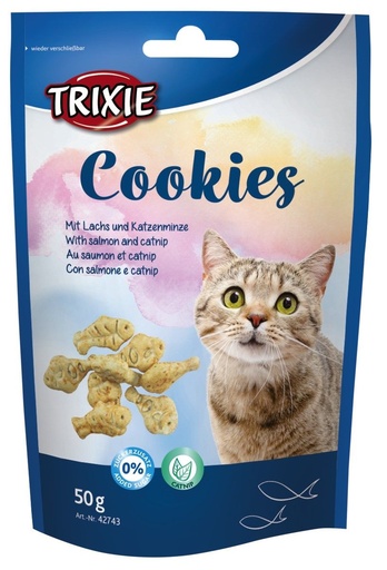 [11881] Friandises "Cookies" saumon et catnip (50 g) - Trixie