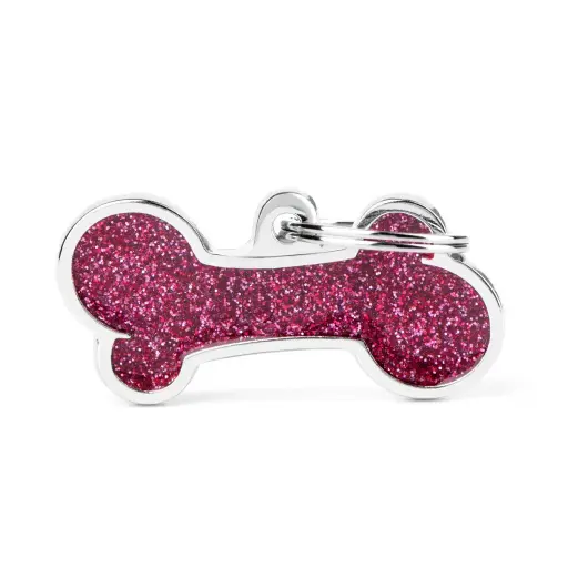 [11904] Médaille Os "Shine" rose (L) - MyFamily