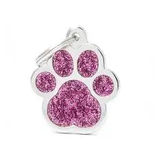 [11907] Médaille "Shine" patte rose (L) - MyFamily