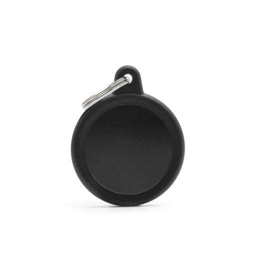 [11933] Médaille Rond "Hustag" noir - MyFamily