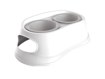 [11990_21735] Double gamelle plastique (S) - M-Pets