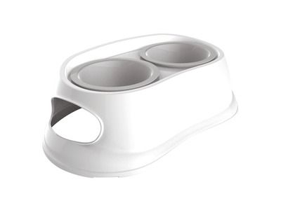 [11990_21736] Double gamelle plastique (M) - M-Pets