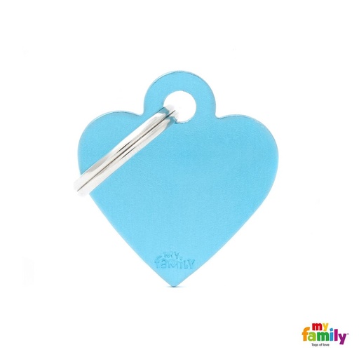 [12111] Médaille Coeur bleu azur Basic (M) - MyFamily