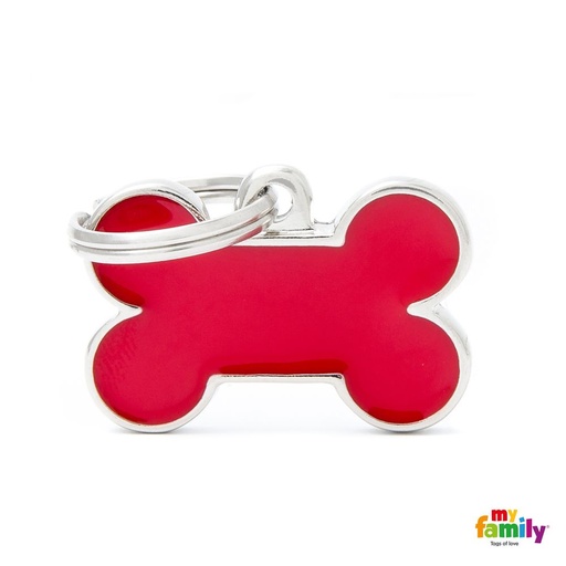 [12123] Médaille Basic Handmade petit os rouge - MyFamily