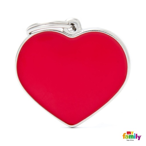 [12124] Médaille Basic Handmade grand cœur rouge - MyFamily
