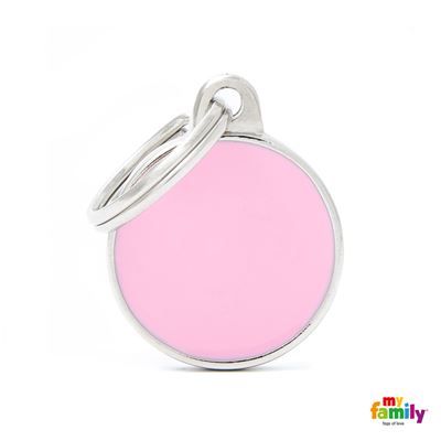 [12126] Médaille Basic Handmade petit cercle rose - MyFamily