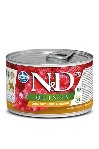 [12238] Chien adulte mini boîte quinoa caille & noix de coco (140 g) - Farmina
