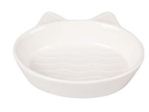 [12428_22289] Gamelle pour chat "Gizmo" (Blanc) - Flamingo