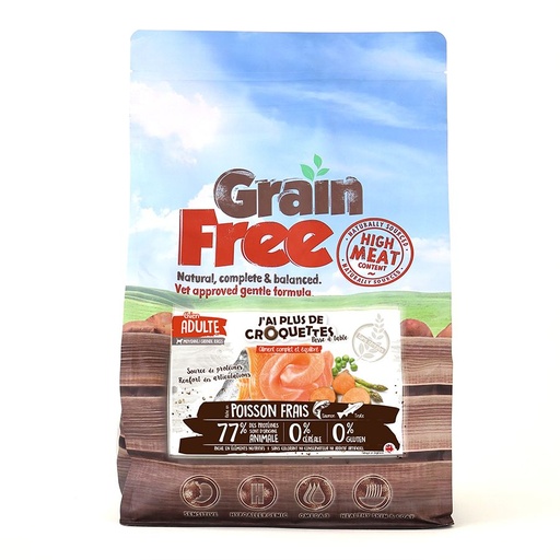 [12533_22473] Chien Adulte Grande race recette "Saumon Patate douce et asperges sans céréales" (2 kg) - J'ai plus de croquettes