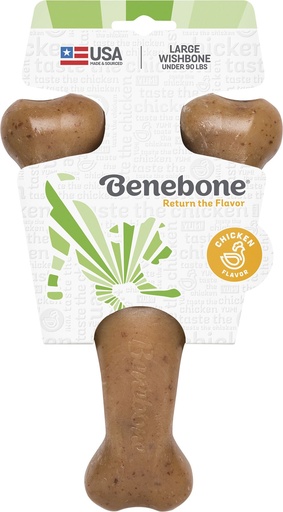 [12703_22730] Os à mâcher "Wishbone" poulet rôti (L) - Benebone