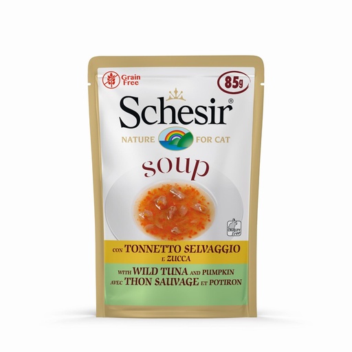 [12751_22844] Sachet fraîcheur pour chat "Soup" - Thon et citrouille (85 g) - Schesir