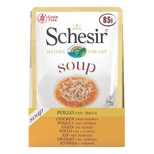 [12751_22846] Sachet fraîcheur pour chat "Soup" - Poulet et Potiron (85 g) - Schesir