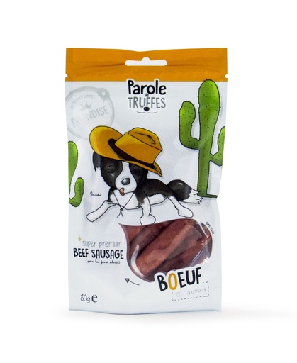 [12779_22874] *DERNIERE CHANCE* Friandises Beef Sausage (80 g) - Parole de Truffes