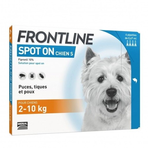 [1292_3912] "Frontline Spot On" Petit chien 2-10 kg (4 pipettes) - Merial
