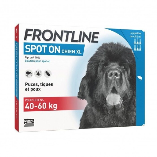 [1295_3925] "Frontline Spot On" chien 40-60 kg (6 pipettes) - Merial