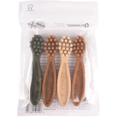 [13007] Veggie brosses à dents 12.5 cm (160 g) - Flamingo