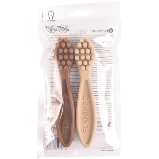 [13008] Veggie brosses à dents 14.5 cm (120 g) - Flamingo