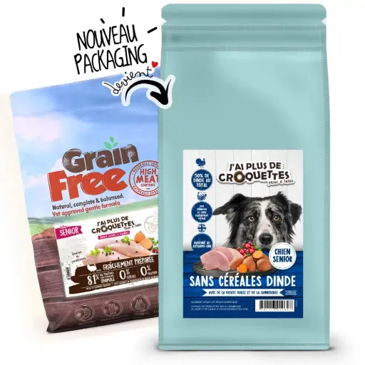 [13113_23867] Chien Senior - Dinde, Patates douces et Canneberge (2 kg) - J'ai plus de croquettes