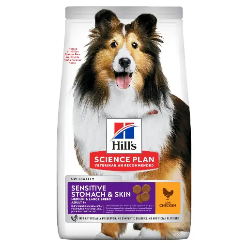 [13114_23869] Canine Adult Sensitive Stomach & Skin Medium/Large Poulet (12 kg) - Hill's Science Plan