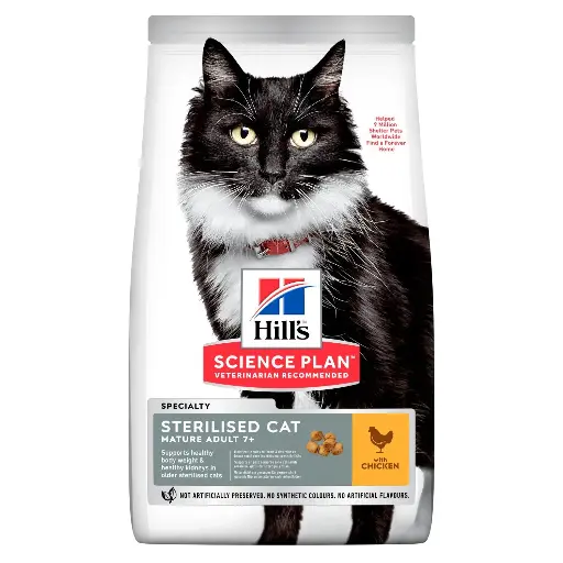 [13181_24003] Feline Mature Adult 7 + Sterilised Cat Poulet (1.5 kg) - Hill's Science Plan