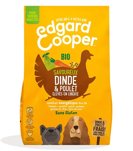 [13212_24057] Croquettes bio "Savoureux dinde & poulet" (2.5 kg) - Edgard & Cooper