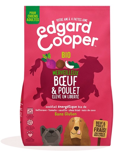 [13213_24059] Croquettes bio "Merveilleux boeuf & poulet" (2.5 kg) - Edgard & Cooper