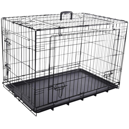 [13488_24525] Cage métallique avec porte coulissante "Nyo" (XXL) - Flamingo