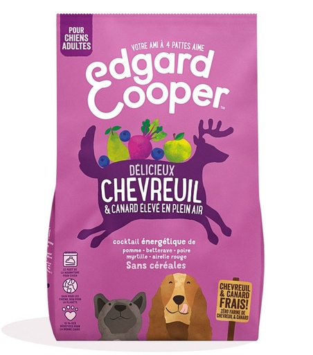 [13533_24536] Croquettes chien adulte "Délicieux chevreuil et canard" sans céréales (2.5 kg) - Edgard & Cooper