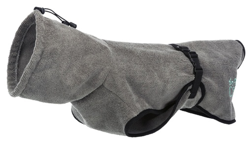 [13671_24784] Peignoir de bain pour chien gris (M) - Trixie