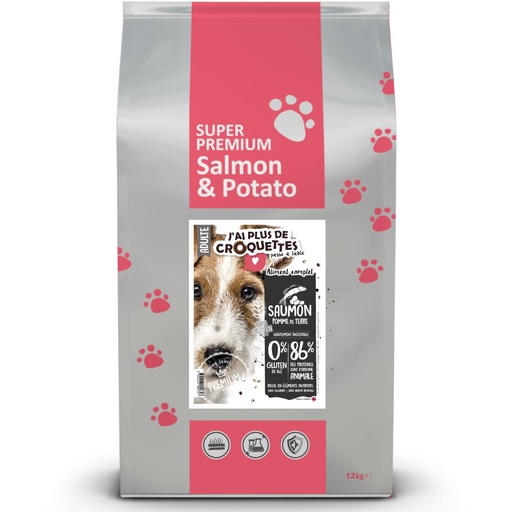 [13758_24935] Chien adulte toutes races - Saumon et Pomme de terre (12 kg) - J'ai plus de croquettes