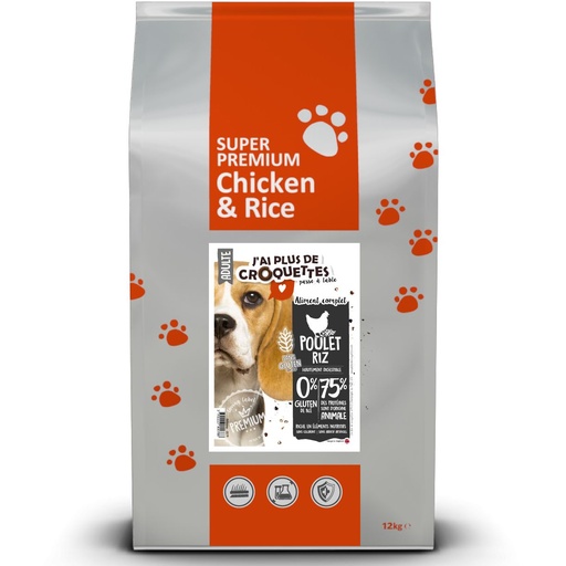[13759_24936] Chien adulte toutes races - Recette "Poulet et riz" (2 kg) - J'ai plus de croquettes